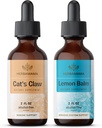 Herbamama Liquid Drops Kit - Bundle of Cat's Claw Extract 2 fl oz and Lemon Balm Tincture 2 fl oz - Vegan Herbal Supplement Liquid Extract - Non OMG, Sugar & Alcohol-Free - 2 Pack
