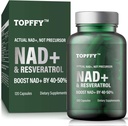 Suplimentul NAD+, NAD+ &Resveratrol Supliment pentru absorbţie maximă pentru susţinerea energiei celulare, de apărare în vârstă, 120 Softgels