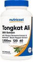 Nutricost Tongkat Ali 1000mg 120 capsule - cu Tribulus Terrestris şi BioPerine, Caps vegetariane, non-GMO, gluten liber, extract potent