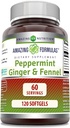 Formule uimitoare - Mentă, Ginger și Fennel Supliment alimentar - 363 Milligrame - 120 Softgels (Non-GMO,Gluten Free) -