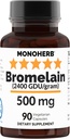 MONOHERB Bromelain 500 mg per capsulă - 90 Capsule vegetale - 90 Servings
