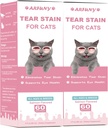2 Packs Tear Stain Supliment pentru Cat - Prevenirea și eliminarea pisicilor Tear Stains - 60ML Cat Tear Stain Remover picături pentru sănătatea ochilor, Sistemul imunitar - cu merișoare, marshmallow & vitamine - Somon