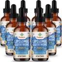 2000MG Liposomal Glutatione Liquid, 98% Absorbtion, Active Form L-Glutation Supplement, Vegan Friendly, Puternic Antioxidant pentru Sistemul Imun, Aging Defense, Detox, 16 FL.OZ