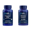 Extensie de viaţă Curcumin Elite Extract de turmeric, promovează un răspuns inflamator sănătos & Vitaminele D şi K cu mare-iod, vitamina D3, vitamina K1 şi K2