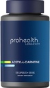 ProHealth Longevity Acetilcarnitine Brain & Heart Health Booster. Antioxidant potent pentru protecție cognitivă și întreținere musculară. Sprijină energia celulară tinerească. 500 mg per servire, 120 serviri