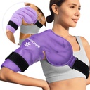 KingPavonini Umăr pachet de gheață Rotator Cuff Terapie rece, Reutilizabil Gel Ice Pack pentru leziuni la umăr, Durere Relief, Umflare, Umeri Chirurgie, Tenditis, Bursita, Purple, Dimensiune medie
