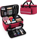 CURMIO sac mic de prim ajutor gol, familie Kit de prim ajutor caz, magazin de medicamente cutie organizator pentru acasă și călătorie, roșu (Patent în așteptare)