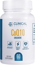 Efecte clinice Suplimentul CoQ10 - Coenzime Q10 200mg - 30 zile de aprovizionare - Ubichinonă Antioxidant Supliment pentru sanatatea inimii, Functii cognitive si suport energetic - 1 capsule pe zi - Made in the USA