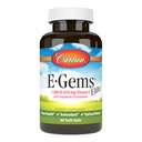 Carlson - E-Gems Elite, 1000 UI (670 mg) Vitamina E cu tocoferoluri şi tocotrienoli, wellness optimă, 60 Softgels