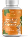 BodyLive Psyllium Husk Fiber Capsule Non-GMO 725 mg, 240 capsule (1450 mg/serving, 120 Serving) Supliment pentru Colon Cleanse, Regularitate, Digestie sanatoasa, Prebiotic, Laxative, Heart Health