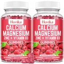 Gume de zinc de calciu magneziu cu vitamina de potasiu C, B6, D3, K2 - Calciu pentru femei și bărbați - magneziu de calciu Zinc Multi Vitamina Supliment pentru oase, mușchi, dinți, calm, Mood - 2 Pack - 60 Cts