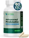 LaPura Advanced Probiotic - Premium Digestive Support for Gut & Immune Health, 60 Capsule - 5.75 Miliarde Probiotice CFU, inclusiv DE111 Strain (Bacillus subtilis) - Non-GMO, Gluten-Free, Made in USA
