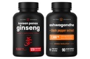 NutraChamps Capsule coreene Ginseng şi capsule Ashwagandha 2 Pack Bundle