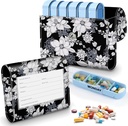 Pill Organizator caz, săptămânal de călătorie Pilula Case medicamentatie Reamintire Daily AM PM, zi noapte 7 Compartimente, pentru 4 Times A Day, 7 zile o săptămână-Include elegantă piele imprimată transporta caz