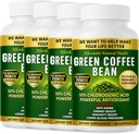 Extract verde de cafea, capsule pure de cafea verde, 50% Acid clorogenic, 10.000 mg puterea, 240 capsule, 8 luni de aprovizionare, non-GMO și gluten gratuit, supliment tradițional de plante