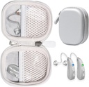 CaseSack Case pentru SIDA auditive compatibile cu EarCentic EasyCharge Audieri reîncărcabile, de asemenea, pentru Otofonix Elite / Encore, Banglijian, Britzgo, My Tone, LIGINN, Blaids, Lexie, Tweak (Silver)