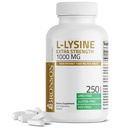 Bronson L-Lysine Extra Force 1000 MG per comprimat mare potenta, Immune Supports & Supports Colagen Sinteza, non-GMO, 250 Vegetarian Tablets