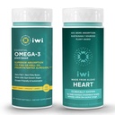 Iwi Omega-3 Essential & Heart Omega-3 Bundle, 30 Servings, Vegan-Based Plant Algae Omega 3, Krill & Fish Oil Alternative, No Fishy Aftergust