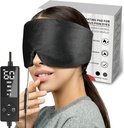 sticro incalzit ochi Masca cu dimensiune foarte mare pentru ochi uscati si Sinus ajutor de presiune, Ultra moale fata de încălzire Pad pentru Tensiuni Dureri de cap Relief, Jaw TMJ Pain Relief - 3 căldură și 5 setări de sincronizare (negru)