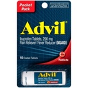 Advil comprimate filmate Durere Relieiver şi Reductor de febră, Ibuprofen 200mg, 4 x 10 Conte flacon, Rapid Pack de durere