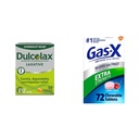 Dulcolax Overnight Relief Laxative for Gentle Constipation Relief, Bisacodyl 5 mg Tablets, 50 Conte & Gas-X Extra Power Relief Tablets cu Simethicone 125 mg for Bloating Relief