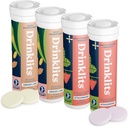 Drinklits Ginger-Lime Hidratare Electroliti si tablete de suport imunitar de căpșuni (4) Tube Combo Pack 