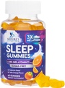 Melatonina de somn Gume de zahăr Free - 6 mg Melatonină Gumiile de somn pentru adulți, Extra Putere de dormit Gummy Suplimente, Ocazional Supliment de dormit, 6mg Gomitas para Dormir - 60 Conte