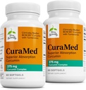 Terry Natural Curamed 375mg - Antioxidant Supliment pentru Brain & Imun Health Supplement - Supliment alimentar cu Curcumin & Turmeric Ulei Essential - Herbal Liver Support - 60 Softgels (Pachet de 2)