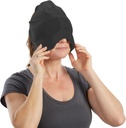 Capac pentru terapie pe gheaţă - Cotton reglabil-Spandex fit & gât răcire - Soft Cotton-Spandex Cap de somn cu masca ochi - Pachet de 1, negru