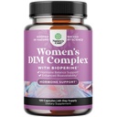 Naturas Craft Potent DIM Supliment pentru femei - Echilibrul hormonal pentru femei cu DIM și Menopauza negru Menopauza suport și ajutor PMS - Menopauza Suplimente Extra Putere 300mg per servire
