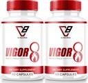NutraRize (2 ambalaj) Vigor 8 pentru bărbați, Vigor 8 pastile de sex masculin de creștere Formula, Vigor opt capsule suplimentare de testare Boost, Vigor8 Booster de rezistență Recenzii Horny Goat buruieni Tongkat Ali (120 capsule)
