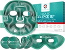 Medi Grad de răcire mască faţă de gheaţă şi mască de răcire ochi pentru ochi pufoşi şi Migrene Ajutor - Self Care Face Pack cu ChillGel faţă mască de gheaţă Tehnologie - mască de răcire faţă, pad-uri ochi şi sac