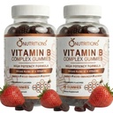 O NUTRITIONS Vitamina B Complex Vegan Gumies cu vitamina B12, B7 ca Biotin, B6, B3 ca Niacin, B5, B6, B8, B9 ca Folate for Stressse, Energy and Healthy Immune System (2 Pack)