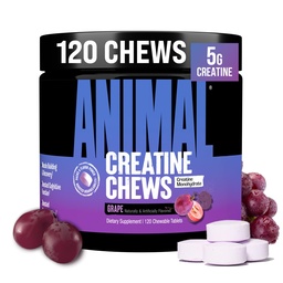 Animal Creatine Chews – 5g Creatine Monohydrate Tablets for Strength, Power & Training Recovery Support – Enhanced Absorption with AstraGin® – Convenient Chewable Format – 120 Tablets