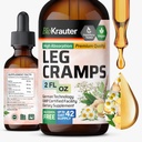 BIO KRAUTTER Leg Cramps Tinctură cu chinină - Ginger & Chamomile Extras lichid pentru cramps picior - Alcool natural & Sugar Free Formula - Picături Vegan 2 Fl.Oz.