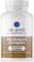 DR. EMIL NUTRIŢIE 10 Supliment de ciuperci pentru Claritate Mintală, Focus & Suport imunitar - Suplimentul Nootropic de ciuperci funcţionale cu extract de coamă Lions, Cordyceps, Turkey Tail & More