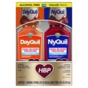 VICKS DayQuil & NyQuil High Hold Hold Hold Hold Hold Hold Cold & Flu Relief Liquid Medicine Co-Pack, Puternic Multi-Symptom Daytime & Relief pe timp de noapte pentru Rece, Tuse, şi Flu Simptome, Zahăr & Alcool gratuit, 2x8oz