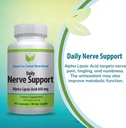 Nerve Support - Advanced Nerve Relief with Alpha Lipoic Acid 650 mg - Nerve Vitamins for Ease of Hands, Legs, and Foot Aches - 60 Capsules / 30 Day Supply