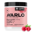 Harlo - Raspberry sare Electrolit Drink Mix cu bovine Colagen & Creatine- Creatina pulbere monohidrat - Energizant Drink Powder - Pre Workout Powder - Sugar Free Energy Drinks - Post Workout Recovery