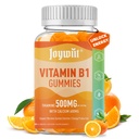 Vitamina B1 Gumies 500mg, Chewable Tiamine B1 Supliment pentru adulţi, cu 600mg Citrate de calciu, Suport Sistemul nervos, Vegan, naturale Orange Flavor