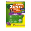 Zyrtec comprimate pentru copii fără die- free pentru 24 ore Relief de alergie, 10 mg comprimate de Cetirizină clorhidrat antihistaminice, medicamente pentru copii pentru alergii Relieves Sneezing & Itchy Throat, struguri, 24 ct