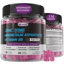 Zinc și magneziu Supliment, Zinc Magneziu Aspartate Post Gume de antrenament pentru bărbați Femei, cu vitamina B6, B12, D3, Turmeric pentru recuperare pe timp de noapte, Reduceți oboseala, Boost Imunitate & Somn, 120 Conte