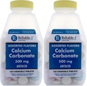 Calciu 500 mg Generic pentru Tums Asortate tablete aromate masticabile de fructe Concentraţia de antiacid pentru indigestie acidă, arsuri la stomac, acru 150 comprimate masticabile per flacon de 2