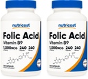 Nutricost Acid folic (Vitamina B9) 1000 mcg, 240 capsule (2 flacoane)