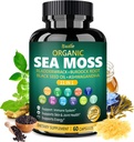 Bualle Organic Sea Moss Capsule cu ulei de semințe negru, Ashwagandha, Bladderwrack, ghimbir și rădăcină Bursture 