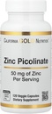 Picolinat de zinc, formă biodisponibilă de zinc, sprijină sănătatea imună, 50 mg, 120 Capsule vegetale
