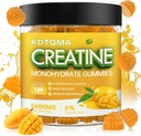 Creatină Monohidrat Gummie pentru bărbați și femei 120 CT - 5600 mg de Creatină Monohidrat per Serving, Creatină masticabile Monohidrat pentru suport muscular și energie Boost, Sugar Free, Vegan (Mango Flavor)