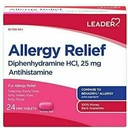 Leader Antihistaminic Alergie Relief Difenhidramină HCl, 25 mg Mini Tablete, 24 Conte