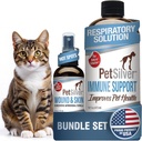 PetSilver - Suport imun (16 fl oz) și Spray pentru răni și piele (4 fl oz) cu argint Chelated patentat - Alergii, tratament pentru tuse Sinus și tuse - Spray pentru pisici și câini la fața locului fierbinte - Made in USA